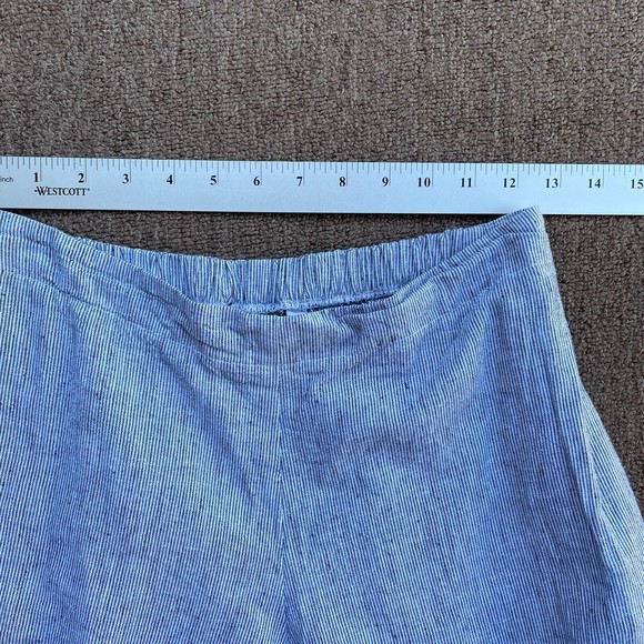 goddess gear linen cotton cropped pants gray white stripe S wide leg lagenlook - Picture 9 of 10